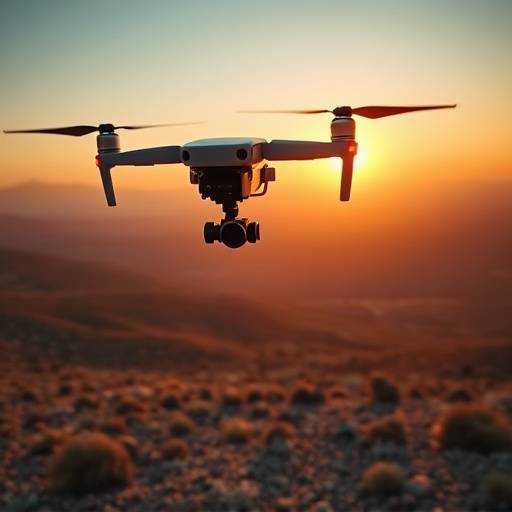 A person using a drone to capture aerial footage of a scenic landscape
