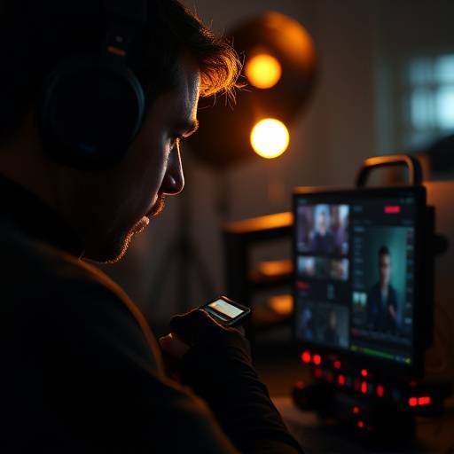 Video editor working on a timeline with video clips